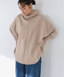 タートルネック ポンチョ ニット/セーター」に該当するファッション
