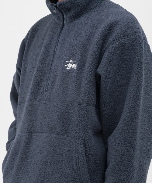 STUSSY（ステューシー）の「Half Zip Mock Neck（スウェット・メンズ・ネイビー/ベージュ・MEDIUM/X-LARGE/SMALL/LARGE）」の6枚目の写真