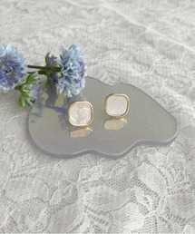 【apres jour×ARIAZ】スクエアマーブルピアス