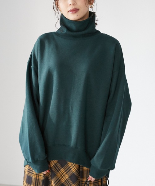 Green　Parks（グリーンパークス）の「・SUGAR SPOON タートルウラキモウプルオーバー＊（スウェット・レディース・ブラック/グリーン/アイボリー/ボルドー/杢グレー/グレイッシュベージュ・FREE）」の5枚目の写真