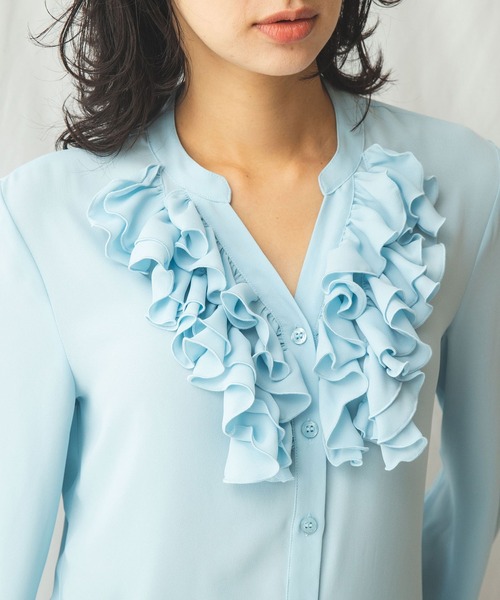 NARACAMICIE（ナラカミーチェ）の「無地ジョーゼットキーネックフリル