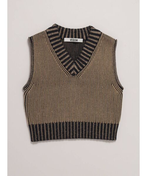 EMODA（エモダ）の「【VEQUM】COMPACT KNIT VEST（ベスト・レディース・アイボリー/マスタード/ネイビー・FREE）」の4枚目の写真