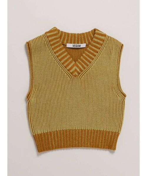 EMODA（エモダ）の「【VEQUM】COMPACT KNIT VEST（ベスト・レディース・アイボリー/マスタード/ネイビー・FREE）」の5枚目の写真