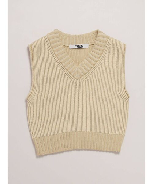 EMODA（エモダ）の「【VEQUM】COMPACT KNIT VEST（ベスト・レディース・アイボリー/マスタード/ネイビー・FREE）」の6枚目の写真