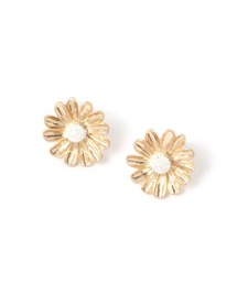 メタルフラワーピアス