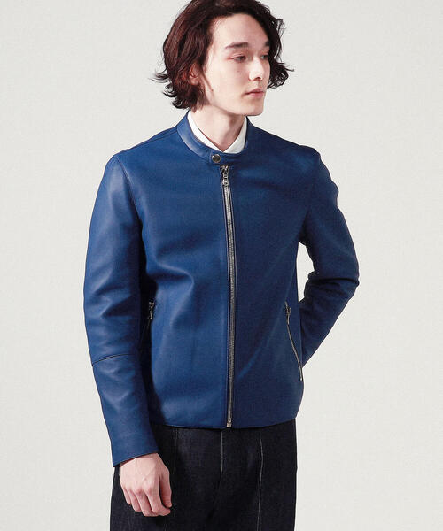 TOMORROWLAND （トゥモローランド）の「【別注】DENIM×TOMORROWLAND ラムレザー シングルライダースジャケット（ライダースジャケット・メンズ・ブラック/ブルー/キャメル・44/46/48/50/52）」の2枚目の写真