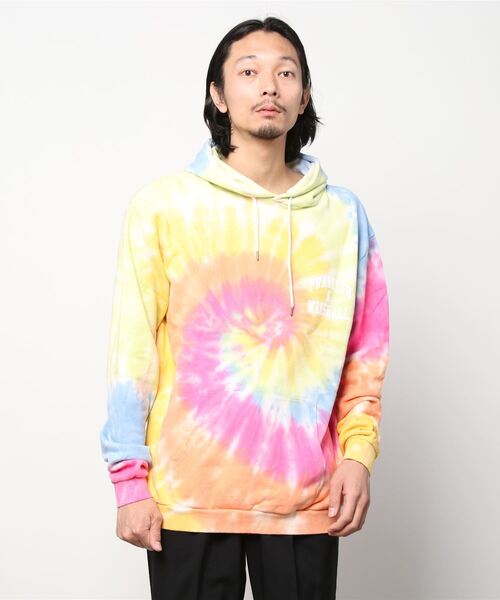 FRANKLIN & MARSHALL(フランクリンマーシャル)の「【FRANKLIN&MARSHALL】TIEDYE PK - プリントパーカー(パーカー・メンズ・レインボー/ネイビー・MEDIUM/LARGE/X-LARGE)」の2枚目の写真