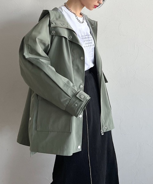 PAGEBOY（ページボーイ）の「スナップスリットマウンパ（マウンテンパーカー・レディース・ブラック/オリーブ/グレイッシュベージュ・FREE）」の3枚目の写真