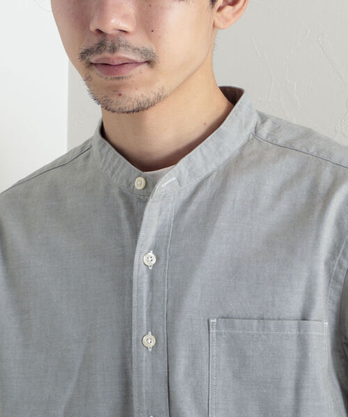 GLOSTER（グロスター）の「【GLOSTER/グロスター】ハーフプラケット バンドカラーシャツ（シャツ/ブラウス・メンズ・オフホワイト/ベージュ系その他/オリーブ/ブルー系その他・MEDIUM/LARGE）」の6枚目の写真