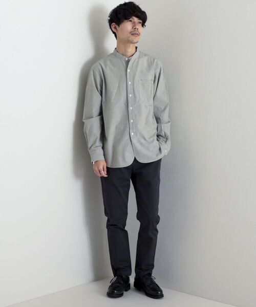 GLOSTER（グロスター）の「【GLOSTER/グロスター】ハーフプラケット バンドカラーシャツ（シャツ/ブラウス・メンズ・オフホワイト/ベージュ系その他/オリーブ/ブルー系その他・MEDIUM/LARGE）」の9枚目の写真