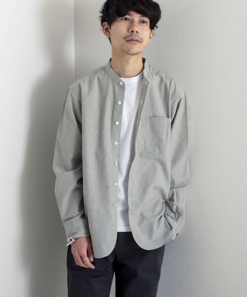 GLOSTER（グロスター）の「【GLOSTER/グロスター】ハーフプラケット バンドカラーシャツ（シャツ/ブラウス・メンズ・オフホワイト/ベージュ系その他/オリーブ/ブルー系その他・MEDIUM/LARGE）」の11枚目の写真