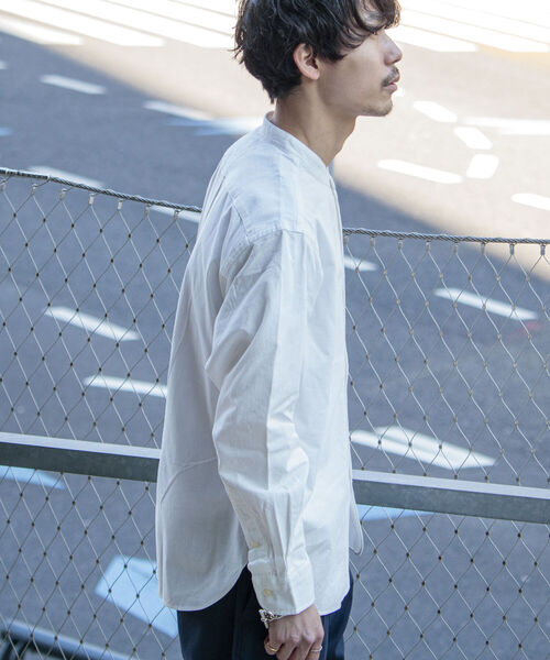 GLOSTER（グロスター）の「【GLOSTER/グロスター】ハーフプラケット バンドカラーシャツ（シャツ/ブラウス・メンズ・オフホワイト/ベージュ系その他/オリーブ/ブルー系その他・MEDIUM/LARGE）」の14枚目の写真