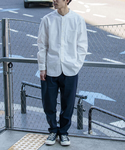 GLOSTER（グロスター）の「【GLOSTER/グロスター】ハーフプラケット バンドカラーシャツ（シャツ/ブラウス・メンズ・オフホワイト/ベージュ系その他/オリーブ/ブルー系その他・MEDIUM/LARGE）」の16枚目の写真