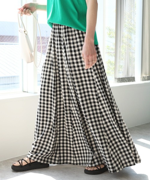 reca（レカ）の「ギンガムチェックボリュームマキシスカート（スカート・レディース・ブラック/ブルー・FREE）」の7枚目の写真