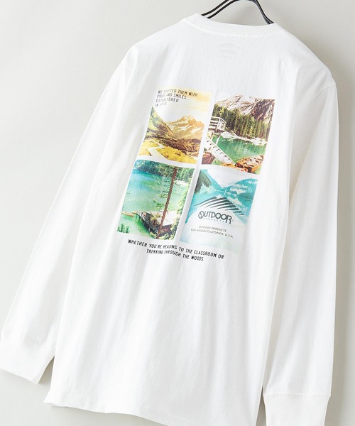 OUTDOOR PRODUCTS APPAREL(アウトドアプロダクツアパレル)の「USAコットン CAMPモチーフロンT バックプリント(Tシャツ/カットソー・メンズ・ブルー系その他/ホワイト/ブラック/ベージュ/カーキ/ホワイト系その他・MEDIUM/LARGE/X-LARGE/SMALL)」の2枚目の写真