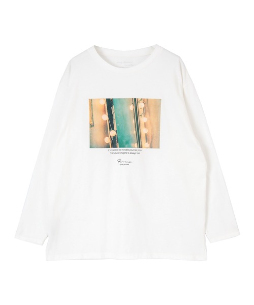 titivate(ティティベイト)の「フォトプリントロングスリーブTシャツ(Tシャツ/カットソー・レディース・オフホワイト/チャコール・FREE)」の3枚目の写真