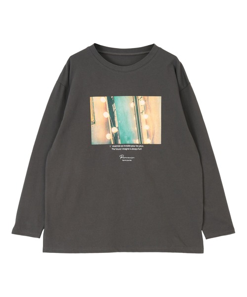 titivate(ティティベイト)の「フォトプリントロングスリーブTシャツ(Tシャツ/カットソー・レディース・オフホワイト/チャコール・FREE)」の9枚目の写真