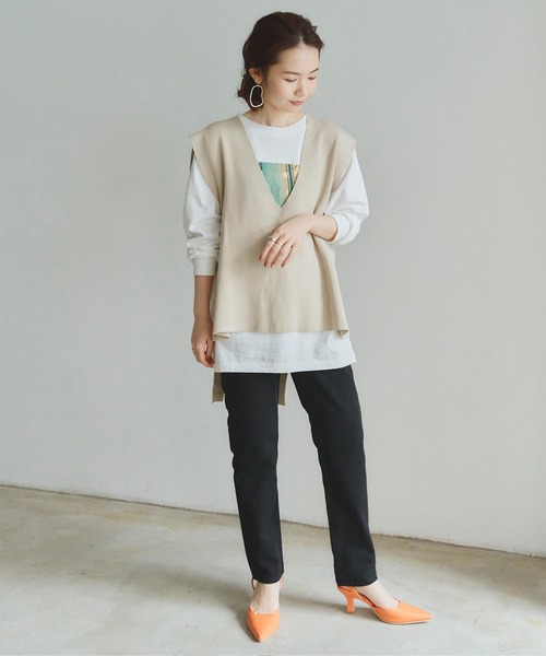 titivate(ティティベイト)の「フォトプリントロングスリーブTシャツ(Tシャツ/カットソー・レディース・オフホワイト/チャコール・FREE)」の19枚目の写真