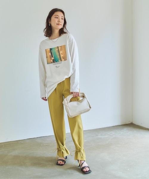 titivate(ティティベイト)の「フォトプリントロングスリーブTシャツ(Tシャツ/カットソー・レディース・オフホワイト/チャコール・FREE)」の22枚目の写真