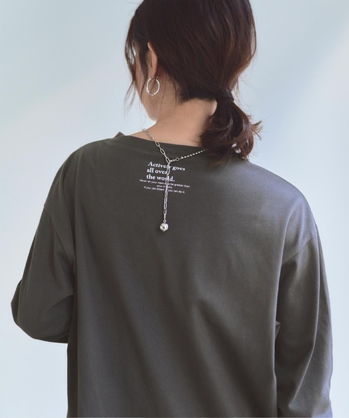 titivate(ティティベイト)の「フォトプリントロングスリーブTシャツ(Tシャツ/カットソー・レディース・オフホワイト/チャコール・FREE)」の7枚目の写真