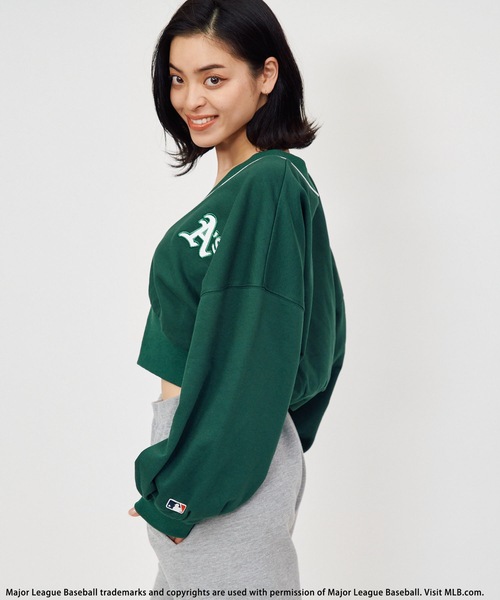 BACK TO THE FIELD(バック トゥー ザ フィールド)の「【MLB】スウェットカーディガン(カーディガン/ボレロ・レディース・ブラック/グレー/グリーン・FREE)」の11枚目の写真