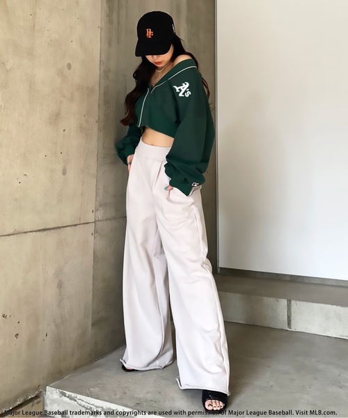 BACK TO THE FIELD(バック トゥー ザ フィールド)の「【MLB】スウェットカーディガン(カーディガン/ボレロ・レディース・ブラック/グレー/グリーン・FREE)」の5枚目の写真