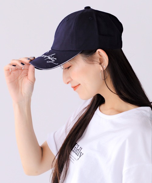 14+（イチヨンプラス）の「ツバ刺繍キャップ（キャップ・レディース・ネイビー/ライトグレー/ブラック/モカ・FREE）」の4枚目の写真