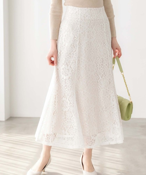 fifth（フィフス）の「バックファスナーレースマーメイドスカート（スカート・レディース・ホワイト/ブラック・M）」の3枚目の写真