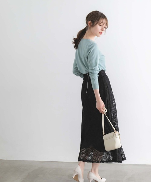 fifth（フィフス）の「バックファスナーレースマーメイドスカート（スカート・レディース・ホワイト/ブラック・M）」の10枚目の写真