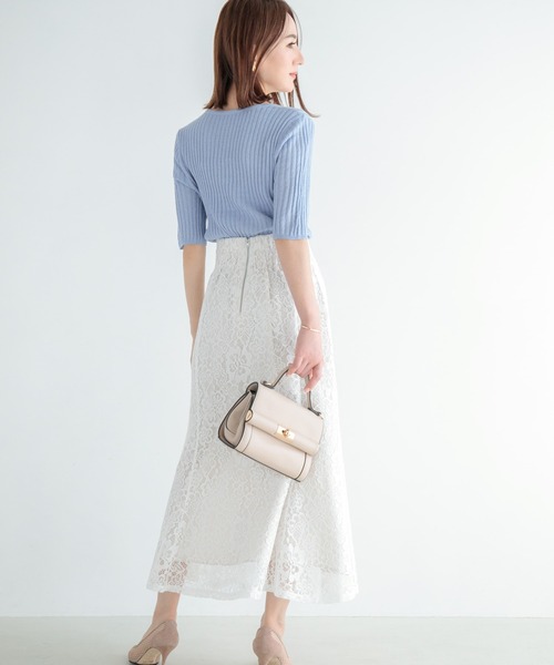 fifth（フィフス）の「バックファスナーレースマーメイドスカート（スカート・レディース・ホワイト/ブラック・M）」の19枚目の写真