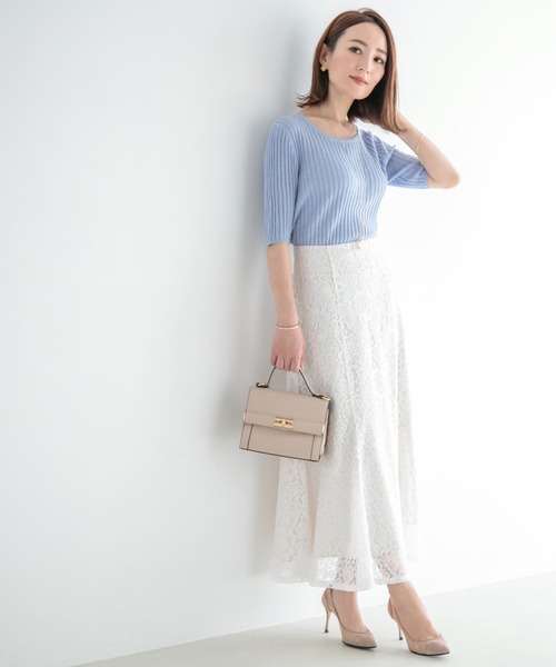 fifth（フィフス）の「バックファスナーレースマーメイドスカート（スカート・レディース・ホワイト/ブラック・M）」の7枚目の写真