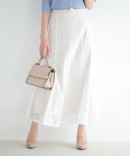 fifth（フィフス）の「バックファスナーレースマーメイドスカート（スカート・レディース・ホワイト/ブラック・M）」の5枚目の写真