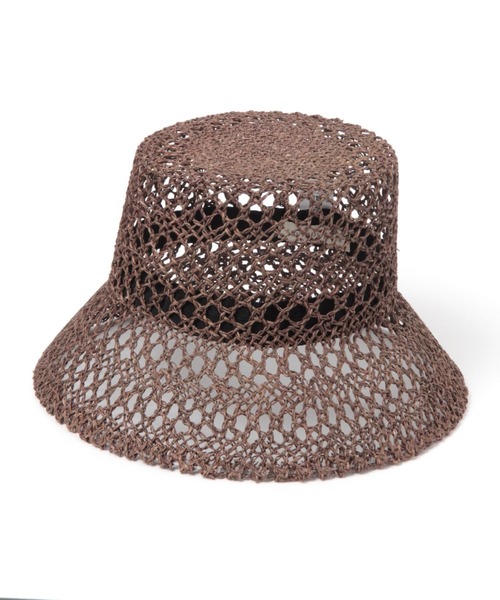BAYFLOW（ベイフロー）の「スカシアミバケットハット（ハット・レディース・ブラック/ブラウン/ナチュラル・FREE）」の3枚目の写真