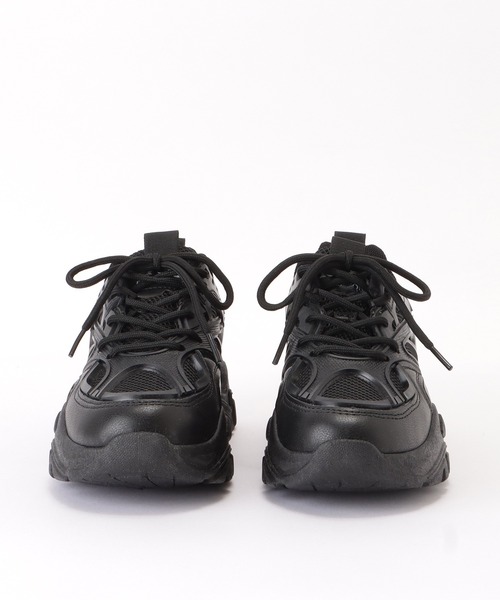 Lace Ladies（レースレディース）の「異素材ボリュームレースアップスニーカー（スニーカー・レディース・ホワイト/ブラック・25/23.5/24.5/23/22.5/24）」の6枚目の写真