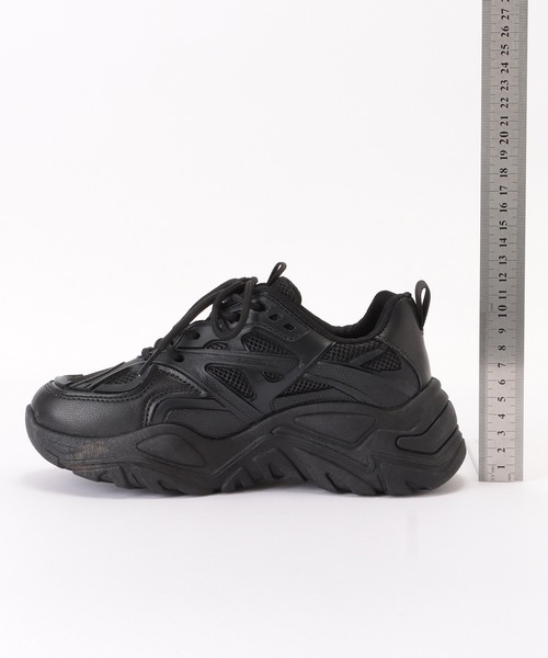 Lace Ladies（レースレディース）の「異素材ボリュームレースアップスニーカー（スニーカー・レディース・ホワイト/ブラック・25/23.5/24.5/23/22.5/24）」の21枚目の写真