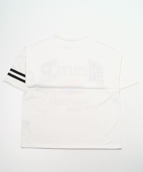 A.T,C in the attic homme(エーティーシーインジアティックオム)の「カレッジロゴ&刺繍入りルーズTシャツ(Tシャツ/カットソー・メンズ・ホワイト/ブルー/グリーン・M/L/XL)」の16枚目の写真