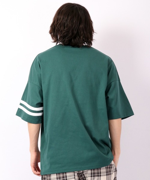 A.T,C in the attic homme(エーティーシーインジアティックオム)の「カレッジロゴ&刺繍入りルーズTシャツ(Tシャツ/カットソー・メンズ・ホワイト/ブルー/グリーン・M/L/XL)」の11枚目の写真