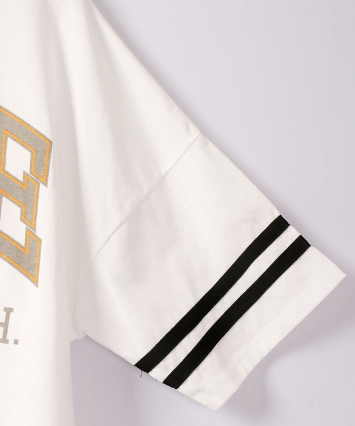A.T,C in the attic homme(エーティーシーインジアティックオム)の「カレッジロゴ&刺繍入りルーズTシャツ(Tシャツ/カットソー・メンズ・ホワイト/ブルー/グリーン・M/L/XL)」の21枚目の写真