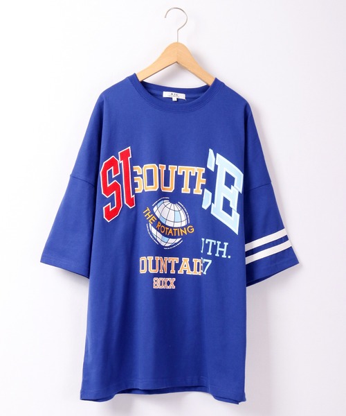 A.T,C in the attic homme(エーティーシーインジアティックオム)の「カレッジロゴ&刺繍入りルーズTシャツ(Tシャツ/カットソー・メンズ・ホワイト/ブルー/グリーン・M/L/XL)」の17枚目の写真