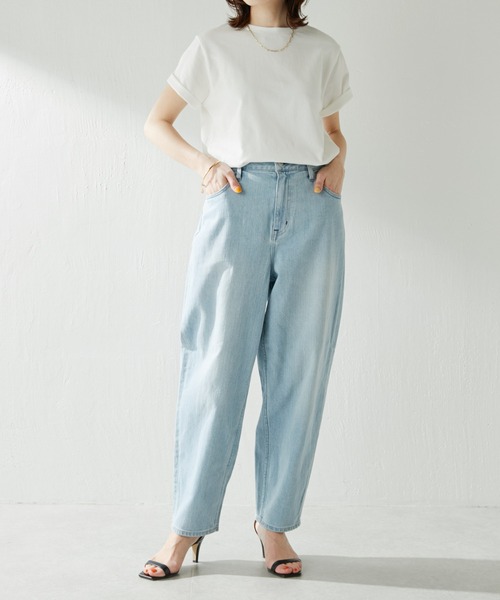 Healthy denim（ヘルシーデニム）の「HealthyDenim PT/ワイドテーパードデニム（デニムパンツ・レディース・ブルー・23/24/25）」の15枚目の写真