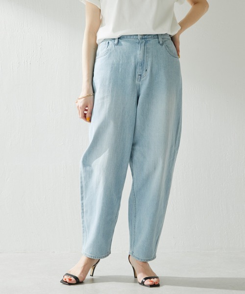 Healthy denim（ヘルシーデニム）の「HealthyDenim PT/ワイドテーパードデニム（デニムパンツ・レディース・ブルー・23/24/25）」の4枚目の写真