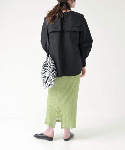 ⭐nana⭐ポケット巾着バッグ　Lulu large　ベージュ×ブラック ⭐nana様専用⭐ポケット巾着バッグ Lulu large ベージュ×ブラック