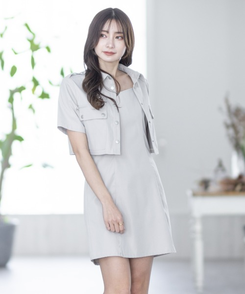 セール 2点set ジャケット付きキャミワンピース セットアップ 22ss新作 ワンピース Clear クリア のファッション通販 Zozotown