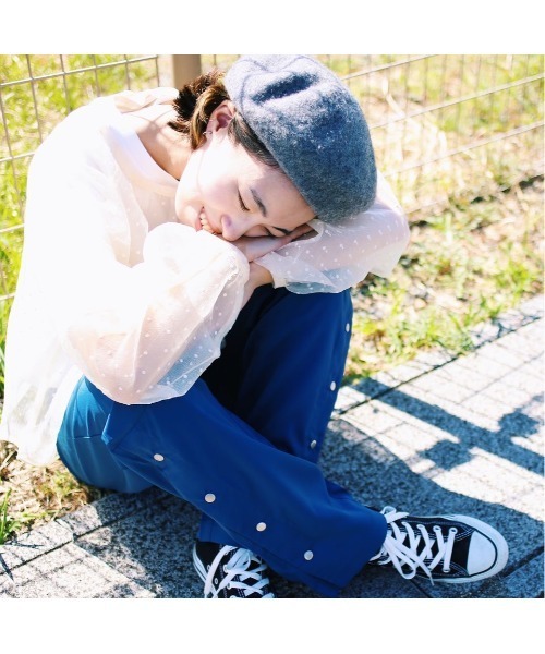 GGD（ジージーディー）の「サイドボタンパンツ（カーゴパンツ・レディース・ブルー/マスタード/ワインレッド・M/L）」の20枚目の写真
