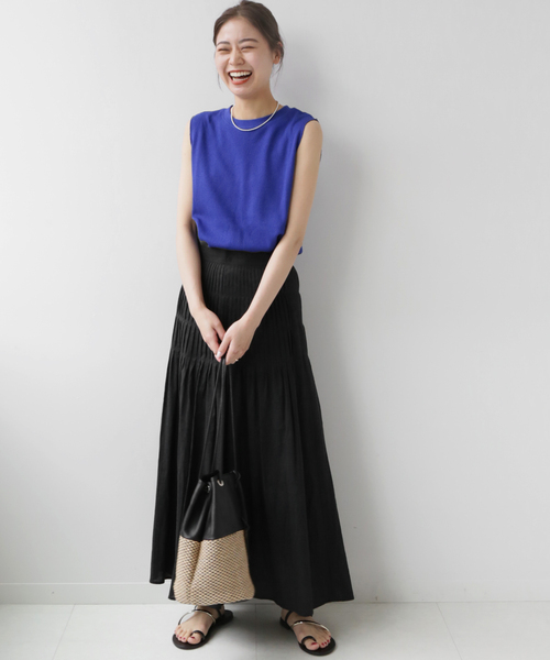 JOURNAL STANDARD relume(ジャーナルスタンダード レリューム)の「■《追加》TCワッフルノースリーブ(タンクトップ・レディース・ホワイト/グレー/ベージュ系その他/ブラック/ブルー・FREE)」の9枚目の写真