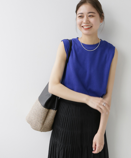 JOURNAL STANDARD relume(ジャーナルスタンダード レリューム)の「■《追加》TCワッフルノースリーブ(タンクトップ・レディース・ホワイト/グレー/ベージュ系その他/ブラック/ブルー・FREE)」の7枚目の写真