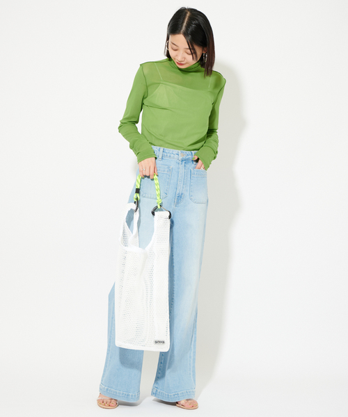 U by SPICK&SPAN(ユーバイスピックアンドスパン)の「【OUTDOOR DRODUCTS/アウトドアプロダクツ】 Mesh shopper Bag(ショルダーバッグ・レディース・ホワイト/ブルー・FREE)」の20枚目の写真
