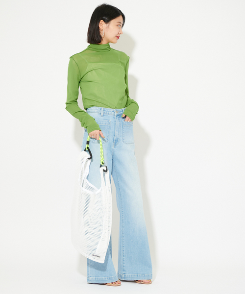 U by SPICK&SPAN(ユーバイスピックアンドスパン)の「【OUTDOOR DRODUCTS/アウトドアプロダクツ】 Mesh shopper Bag(ショルダーバッグ・レディース・ホワイト/ブルー・FREE)」の22枚目の写真