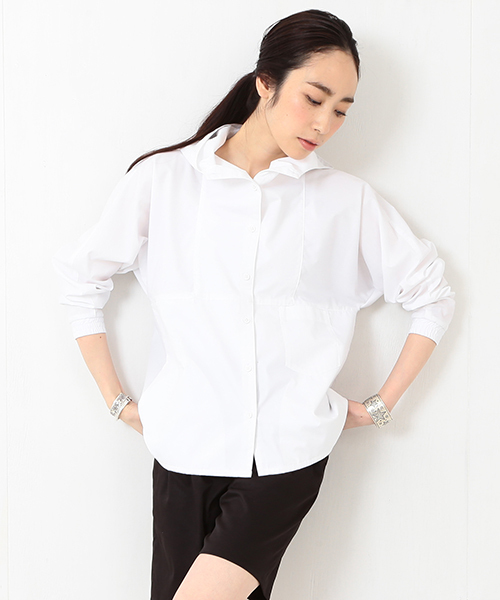 Ray BEAMS（レイビームス）の「●FACTOTUM FEMME / 別注 フードシャツ（シャツ/ブラウス・レディース・ホワイト・ONE SIZE）」の2枚目の写真