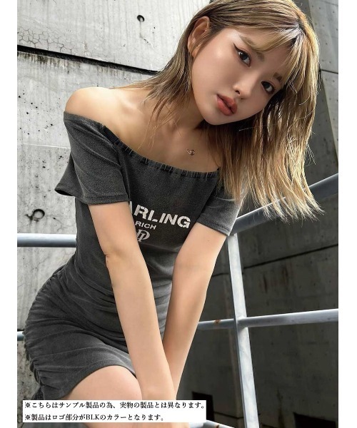 Darich(ダーリッチ)の「オフショルカットミニワンピース(ワンピース・レディース・チャコールグレー/ブラウン/ホワイト・FREE)」の11枚目の写真